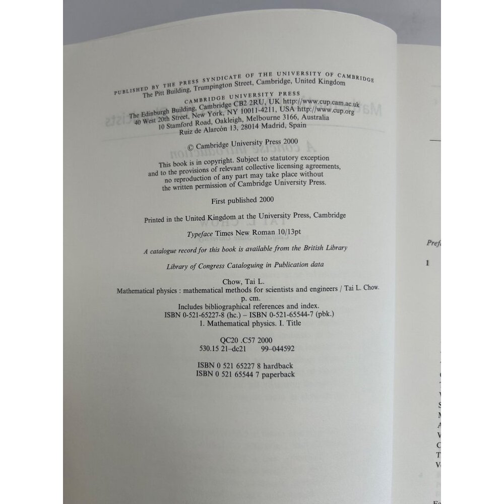 Mathematical Methods For Physicists By Tai L. Chow Paperback Cambridge - Picture 7 of 8